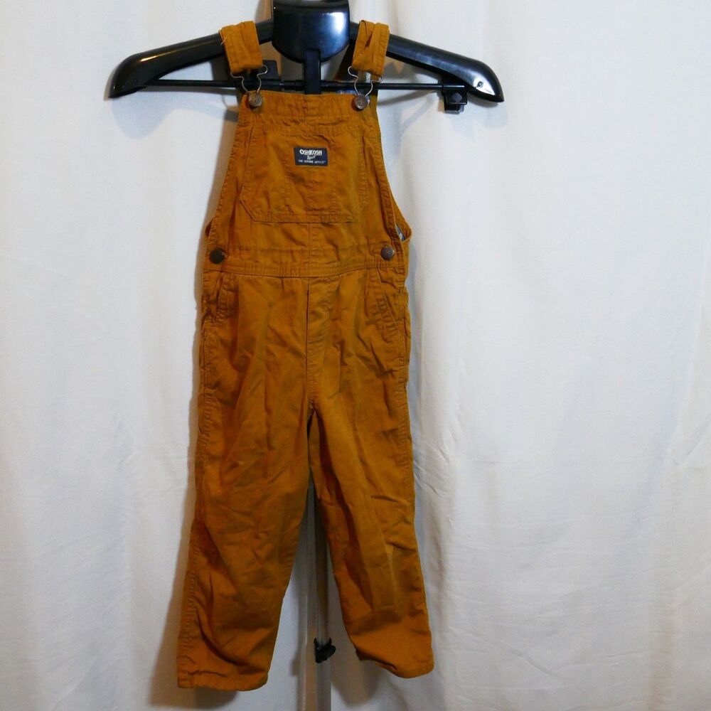 Babies Osh Kosh B'gosh Brown Overalls Size 5T Lined Blue Carhartt Style